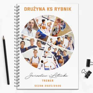 Notatnik ze zdjciami PREZENT DLA TRENERA KOSZYKWKI prezent dla niego notatnik na prezent