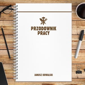 Notatnik prezent w stylu prl personalizowany PRZODOWNIK PRACY