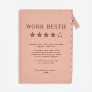 Notatnik na zamek WORK BESTIE prezent dla koleanki na odejcie z pracy prezent na odejcie z pracy