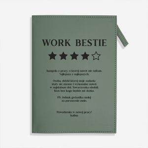 Notatnik na zamek WORK BESTIE prezent na odejcie z pracy prezent dla koleanki z pracy