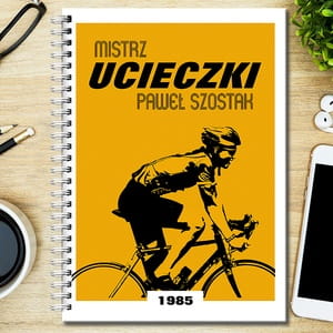 Notatnik personalizowany B5 MISTRZ UCIECZKI prezent dla kolarza