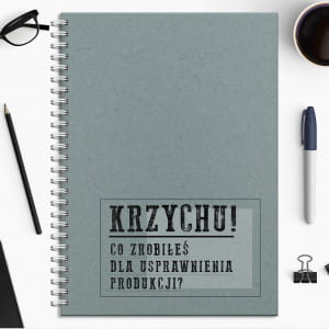 Notes z imieniem CO ZROBIE? prezent w stylu PRL