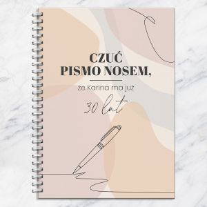 Personalizowany notes CZUĆ PISMO NOSEM upominek na urodziny