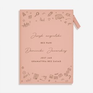 Grawerowany notes z kieszeni� PREZENT DLA NAUCZYCIELKI ANGIELSKIEGO notes na zamek prezent dla nauczyciela