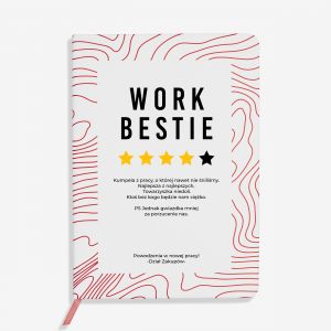 Personalizowany notes WORK BESTIE prezent na odejcie z pracy prezent dla koleanki z pracy