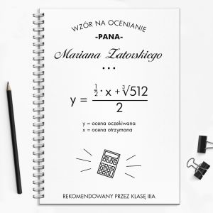 Personalizowany notes WZR NA OCENIANIE dla nauczyciela matematyki prezent dla matematyczki notes na dzie nauczyciela