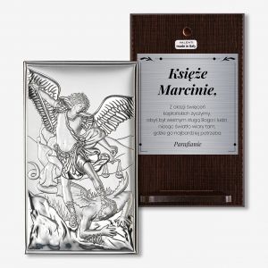 Srebrny obrazek �w. Micha�a Archanio�a PREZENT NA �WI�CENIA KAP�A�SKIE