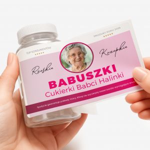 Zestaw prezentowy: mi�t�wki + etykieta do naklejenia BABUSZKI upominek na Dzie� Babci upominek dla babci
