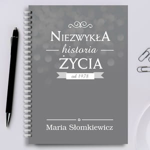 Pamitnik do pisania dla dorosych NIEZWYKA HISTORIA z personalizacj