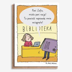 Personalizowana KARTKA DLA BIBLIOTEKARKI A4 prezent dla bibliotekarki kartka a4