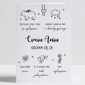 Personalizowana kartka DLA CIOCI prezent dla cioci kartka personalizowana podzikowanie dla cioci