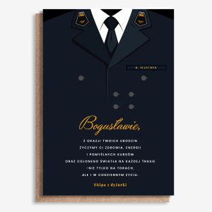 Personalizowana KARTKA DLA KOLEJARZA - A4