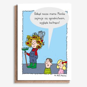 Personalizowana KARTKA DLA MAMY ogrodniczki A4