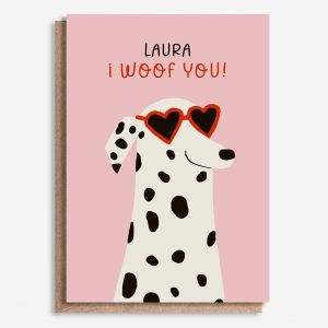 Personalizowana kartka dla psiary WOOF YOU - A4 prezent dla mi�o�nika ps�w kartka personalizowana kartka a4