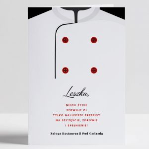 Personalizowana kartka dla szefa kuchni kartka personalizowana prezent dla kucharza prezent dla szefa kuchni