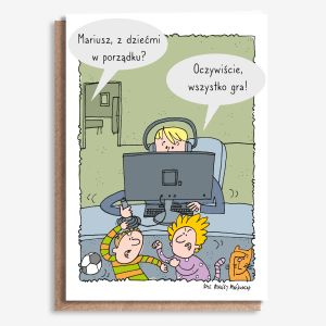 Personalizowana KARTKA DLA TATY gracza  A4  prezent na dzie� ojca kartka na dzie� taty kartka na dzie� ojca