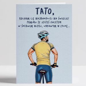 Personalizowana kartka na Dzie Ojca TATA ROWERZYSTA