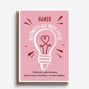 Personalizowana kartka dla ukochanej osoby ROZ�WIETLASZ MOJE �YCIE kartka walentynkowa upominek na walentynki