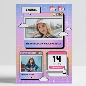 Personalizowana kartka na 14 URODZINY prezent na urodziny dla 14 latki prezent na 14 urodziny