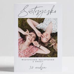 Personalizowana kartka DLA SIOSTRY NA 30 URODZINY