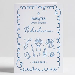Personalizowana kartka NA CHRZEST dla chopca kartka na Chrzciny upominek na Chrzest dla chopca