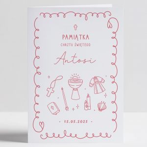 Kartka z yczeniami NA CHRZEST dla dziewczynki pamitka chrztu dla dziewczynki
