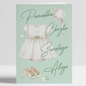 Personalizowana KARTKA NA CHRZEST pamitka kartka na chrzciny upominek na chrzest kartka personalizowana