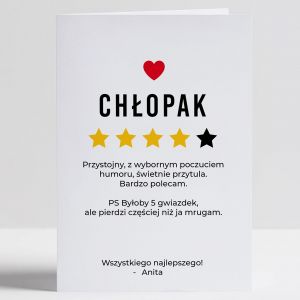 Personalizowana kartka z yczeniami NA DZIE CHOPAKA prezent na Dzie Chopaka kartka dla chopaka