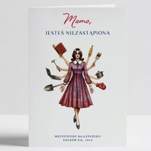 Personalizowana kartka na Dzie Mamy JESTE NIEZASTPIONA kartka dla mamy upominek na dzie mamy