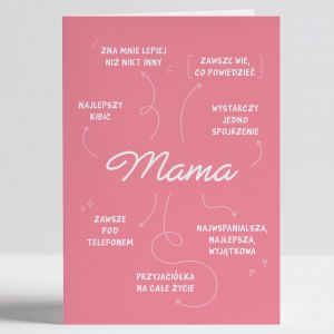 Personalizowana kartka na Dzie Mamy kartka z yczeniami upominek na dzie mamy kartka na prezent
