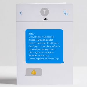 Personalizowana kartka na Dzień Taty WIADOMOŚĆ kartka z życzeniami kartka dla taty upominek na dzień ojca