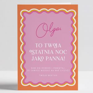 Personalizowana KARTKA NA WIECZR PANIESKI