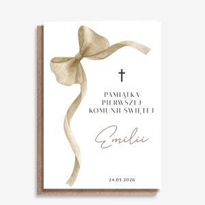 Personalizowana kartka na komuni� dla dziewczynki kartka komunijna pami�tka komunijna