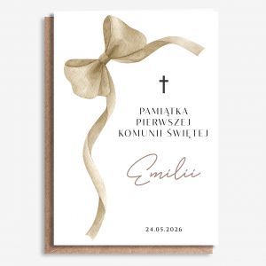 Personalizowana kartka na komuni� KOKARDKA - A4 personalizowana pami�tka na komuni� pami�tki komunijne
