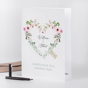 Personalizowana kartka na lub KWIECISTE SERCE A4