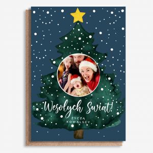 Personalizowana kartka na wita Boego Narodzenia A4 CHOINKA kartka witeczna prezent na wita boego narodzenia