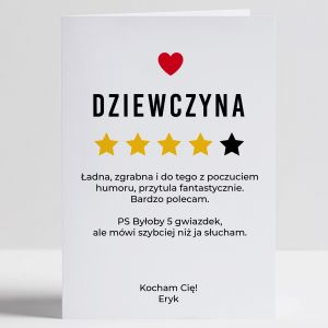 Kartka walentynkowa DLA DZIEWCZYNY