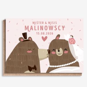 Personalizowana kartka na wesele A4 MI�TER AND MISIS