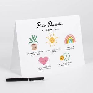 Personalizowana kartka A4 podzikowanie dla nauczyciela upominek dla nauczyciela prezent na Dzie Nauczyciela