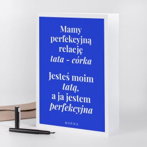 mieszna kartka dla taty od crki RELACJA kartka na dzie taty upominek dla taty kartka z humorem