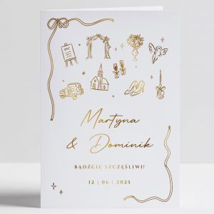 Kartka lubna ze zoceniem BDCIE SZCZʦLIWI kartka na lub upominek na lub upominek dla pary modej