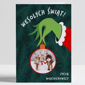 Personalizowana kartka witeczna ze zdjciem WESOYCH WIT witeczna kartka prezent dla rodzicw na wita