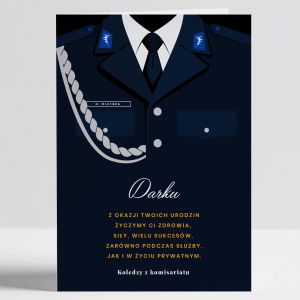 Personalizowana kartka urodzinowa DLA POLICJANTA kartka dla policjanta prezent dla policjanta