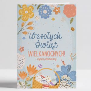 Personalizowana KARTKA WIELKANOCNA z yczeniami kartka na wielkanoc wielkanocna kartka upominek na wielkanoc