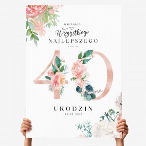 Personalizowana kartka XXL PREZENT NA 40 dla dziewczyny