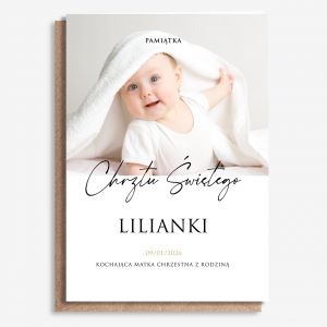 Personalizowana kartka Z OKAZJI CHRZTU ze zdj�ciem A4