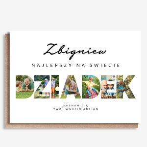 Personalizowana kartka z okazji DNIA DZIADKA ze zdj�ciami A4 kartka dla dziadka kartka na Dzie� Dziadka