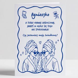 Personalizowana kartka ZAPYTANIE O WIADKOWANIE proba o wiadkowanie kartka dla wiadkowej