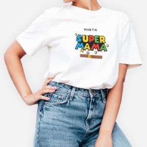 Personalizowana koszulka SUPERMAMA - S koszulka dla mamy prezent na Dzie Mamy prezent dla mamy