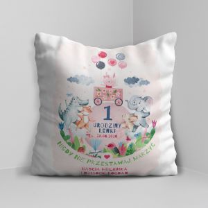 Personalizowana poduszka NA ROCZEK prezent na roczek prezent dla rocznego dziecka poduszka personalizowana